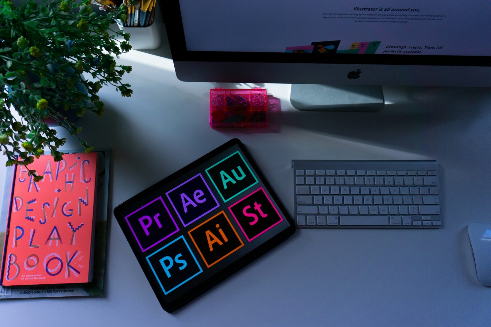 Graphic design workspace